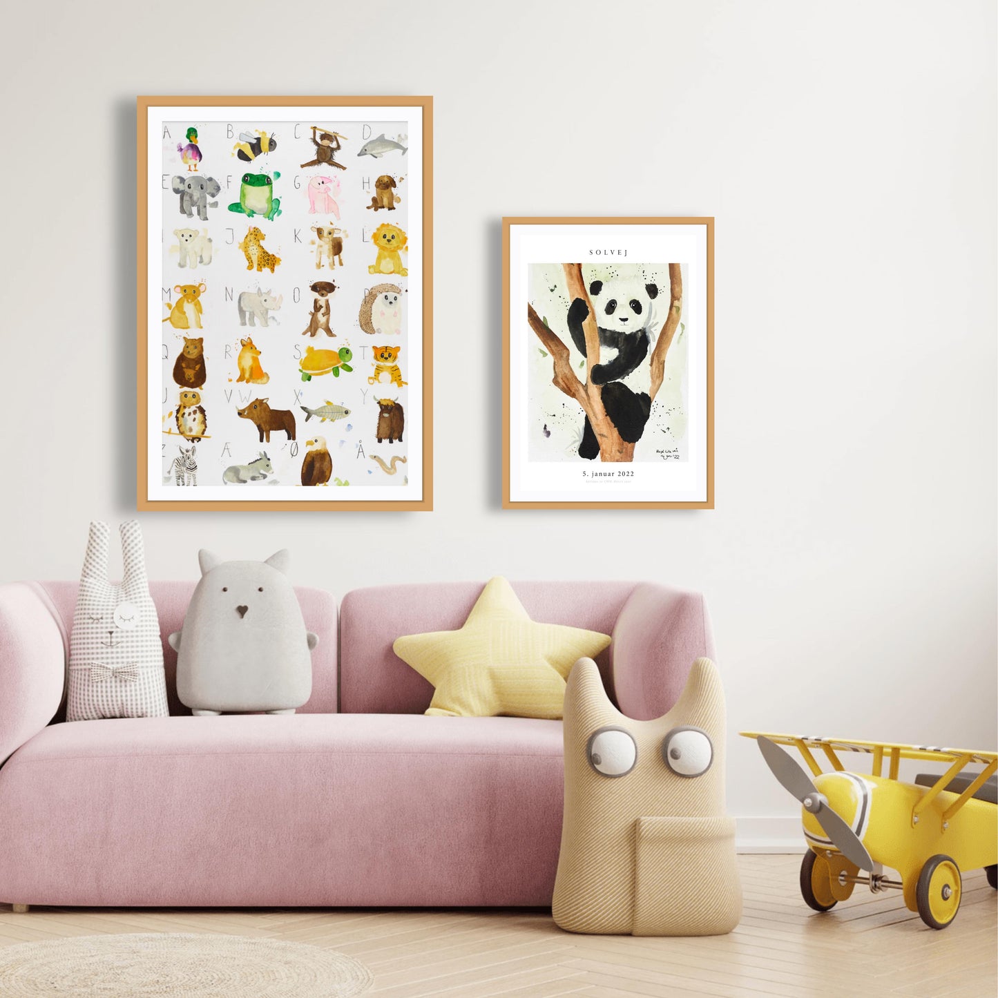 Børne Navneplakat med panda