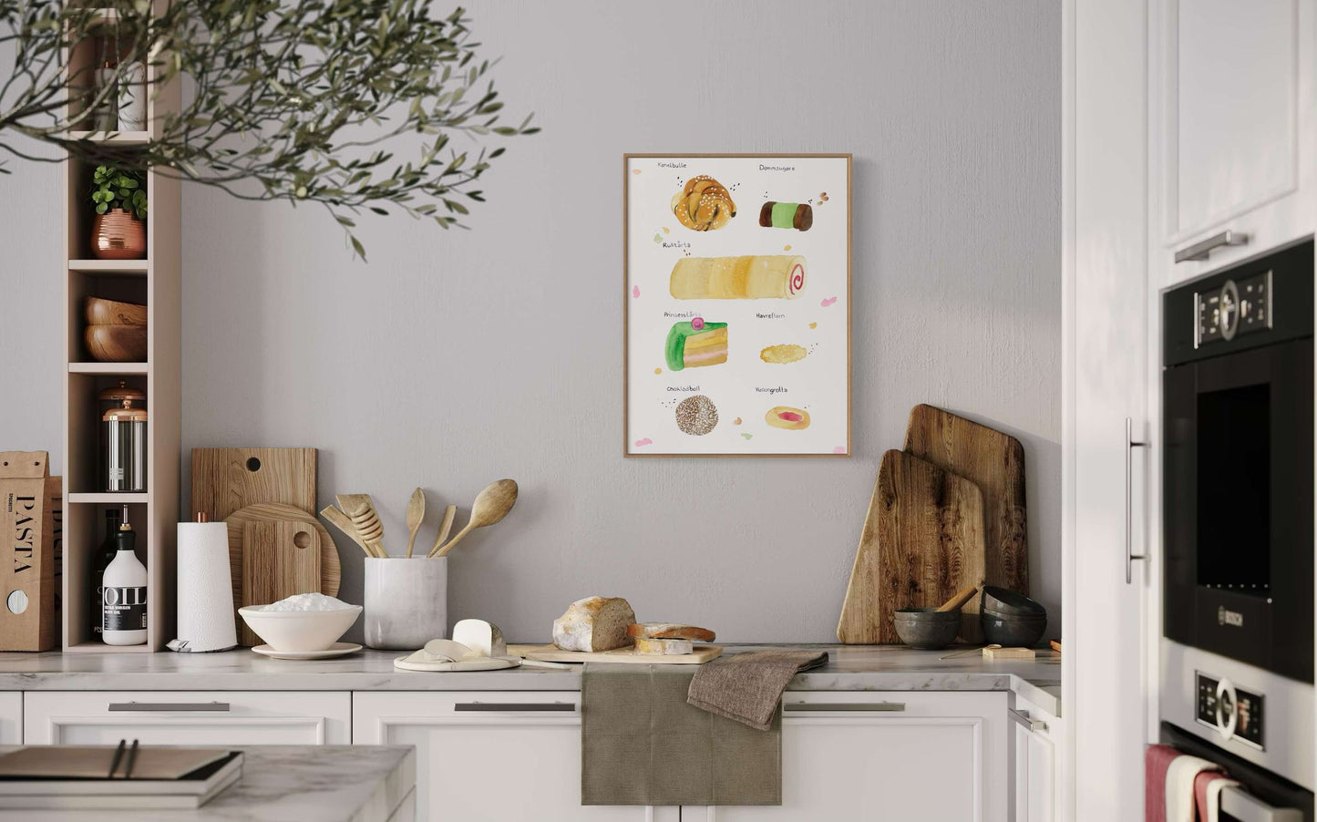 Akvarel Fika plakat