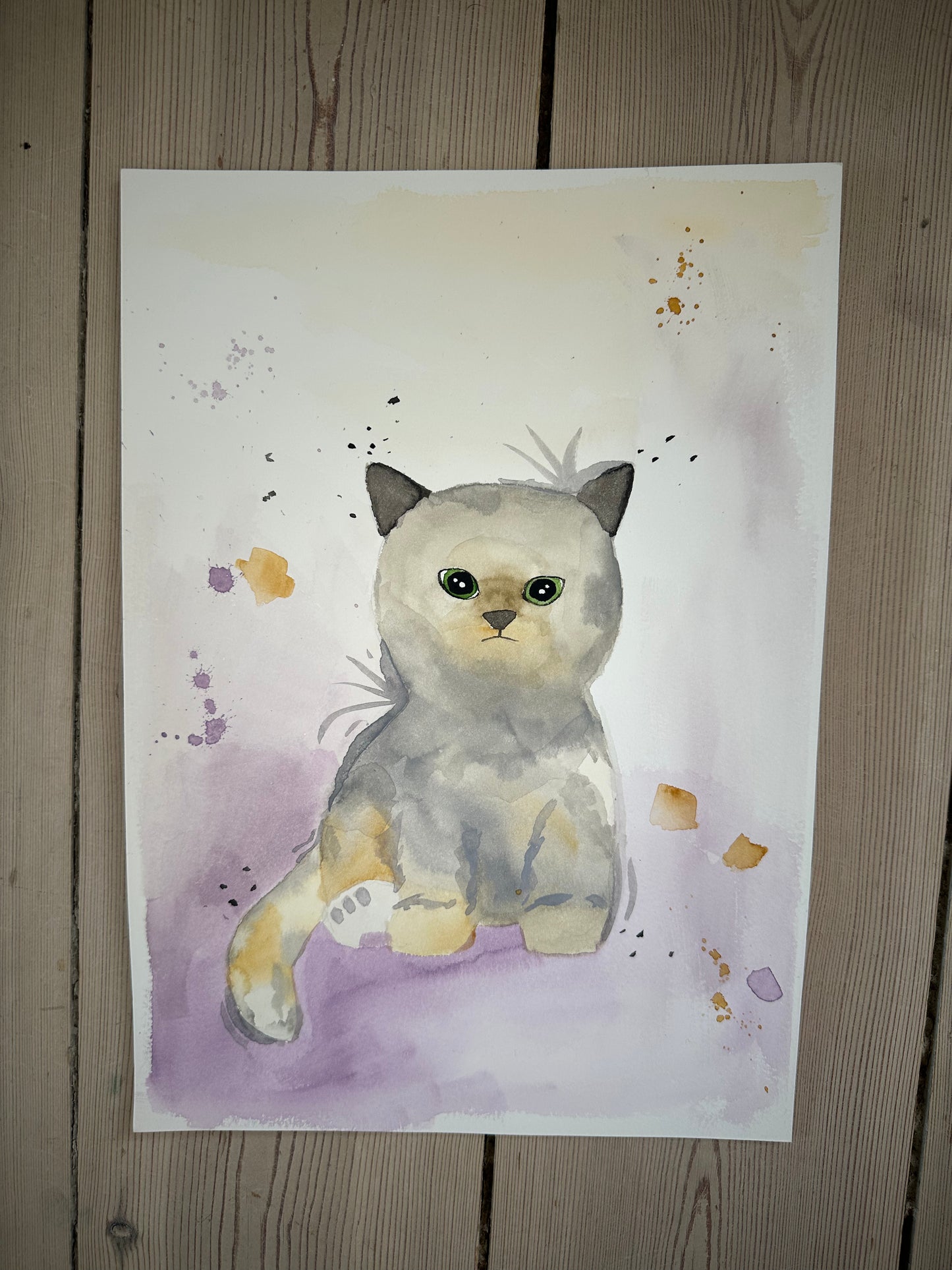 Akvarel kat maleri A4