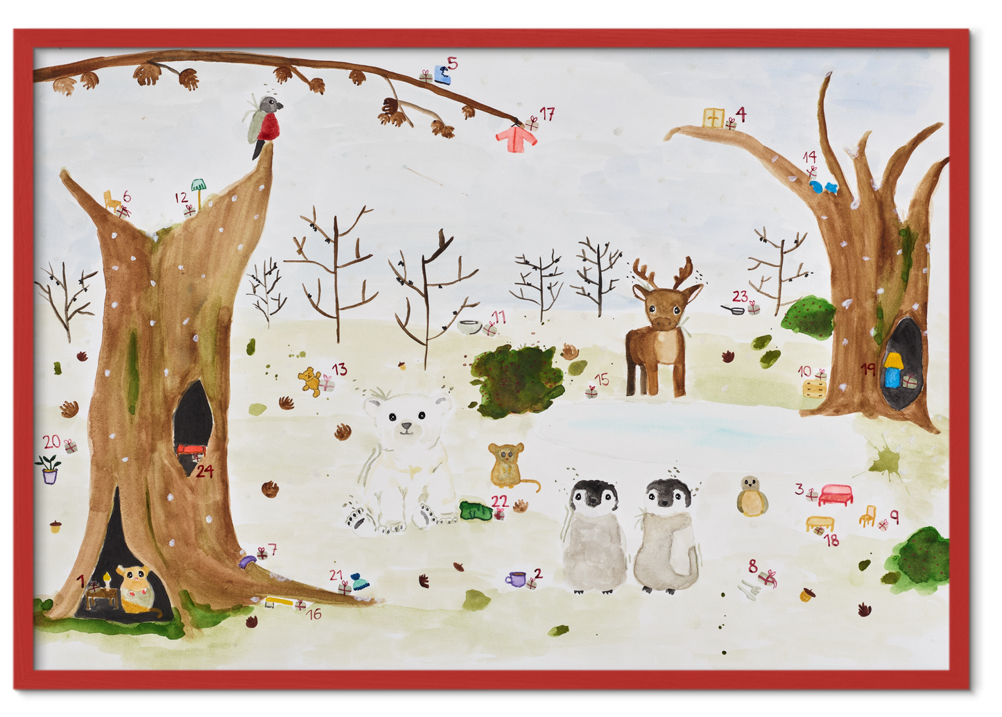 Børne julekalender plakat 50x70