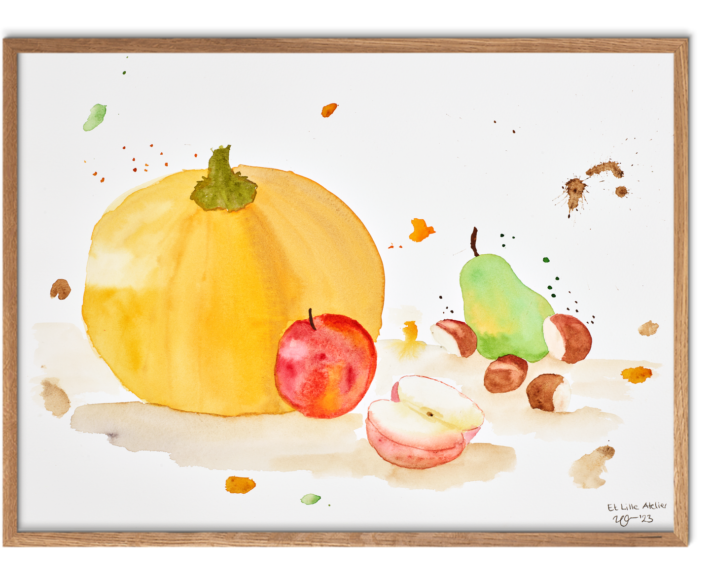 Akvarellposter Höstfrukter