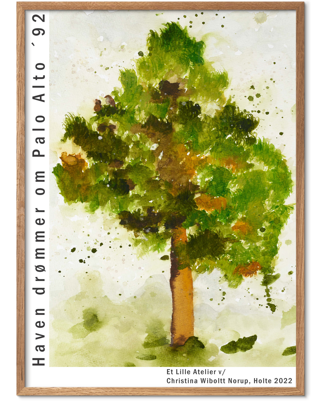 Akvarel Redwood plakat med titel