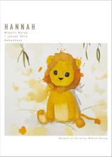 Indlæs billede til gallerivisning Børne Fødselsplakat med løve
